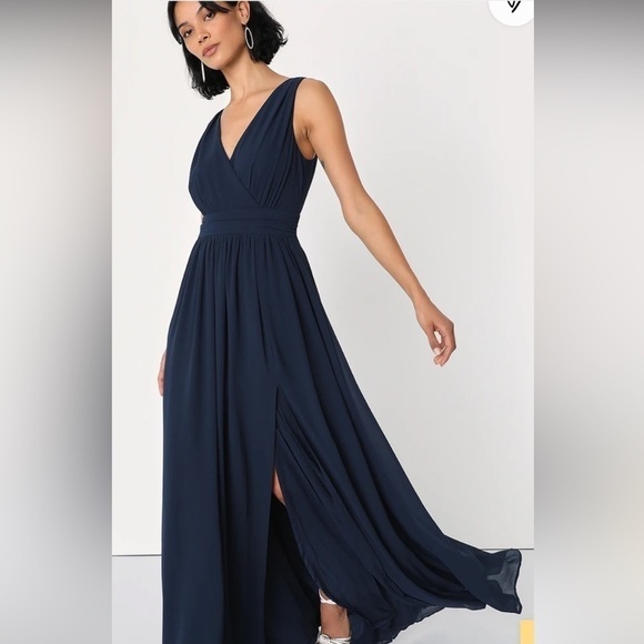 NWT LULU’S NAVY BLUE MAXI DRESS SIZE XL - Picture 11 of 16